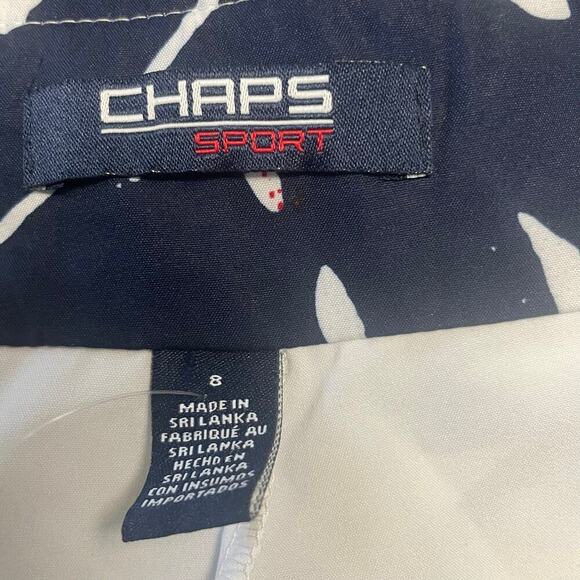 Chaps Sport Size 8 Golf Skort Skirt Attached Short Red Blue Floral Preppy - Picture 4 of 6